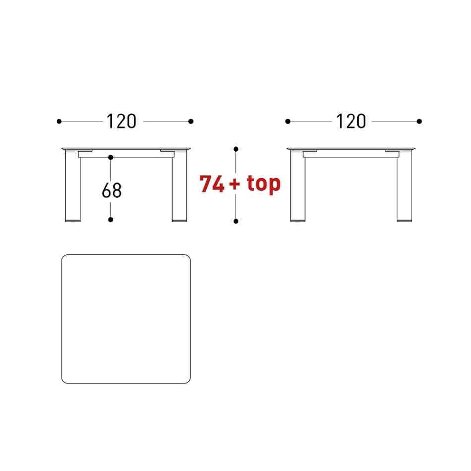 Tisch für den Außenbereich HPL oder Keramik Made in Italy - Plinto von Varaschin Viadurini