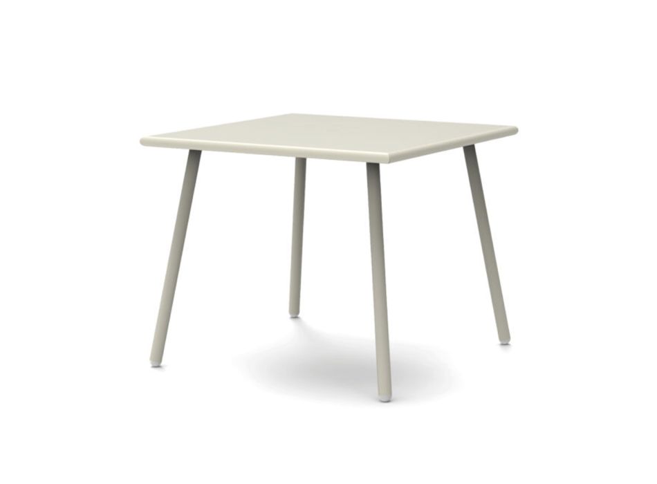 Quadratischer Gartentisch aus verzinktem Stahl Made in Italy - Elvia Viadurini