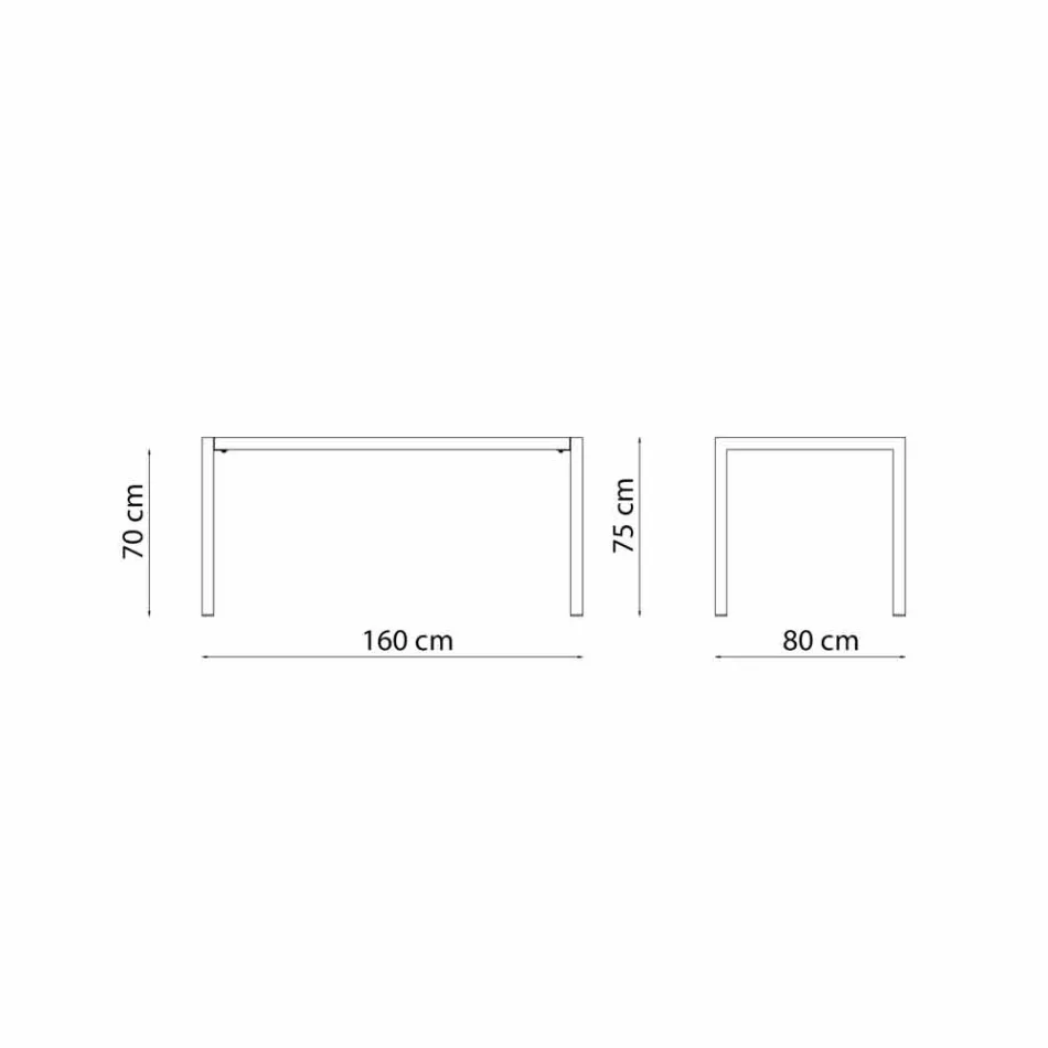 Selbstnivellierender rechteckiger Metall-Außentisch Made in Italy - Binda Viadurini