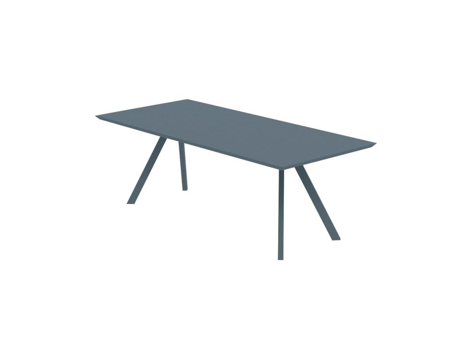 Rechteckiger Gartentisch aus verzinktem Stahl Made in Italy - Brienne Viadurini