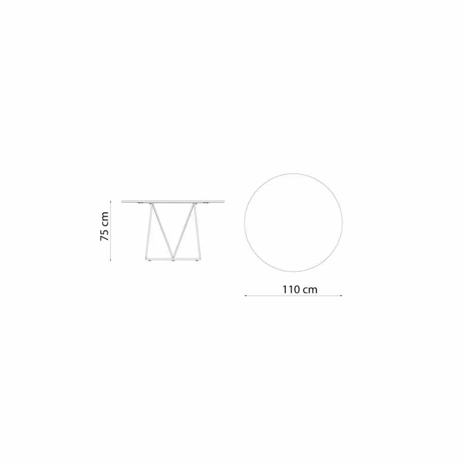 Runder moderner Tisch im Freien aus lackiertem Metall Made in Italy - Ibra Viadurini