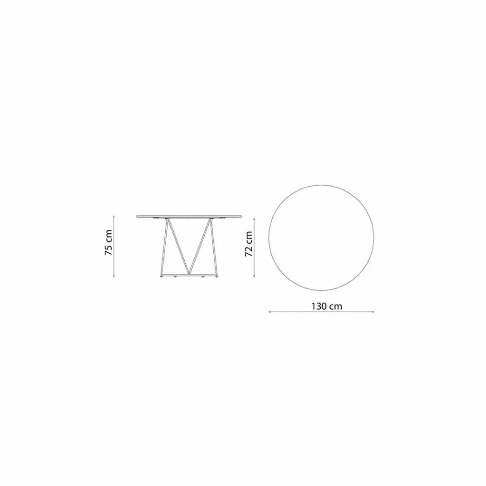 Runder moderner Tisch im Freien aus lackiertem Metall Made in Italy - Ibra Viadurini