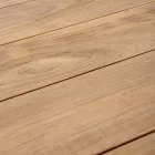 Gartentisch 180x90 cm mit Aluminiumbasis und Teakholzplatte - Mean Viadurini