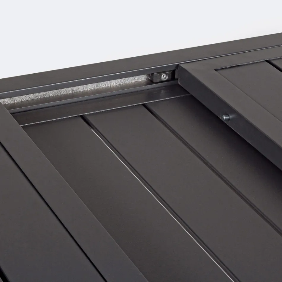 Ausziehbarer Gartentisch bis 240 cm in weißem oder taupefarbenem Aluminium – Franz Viadurini