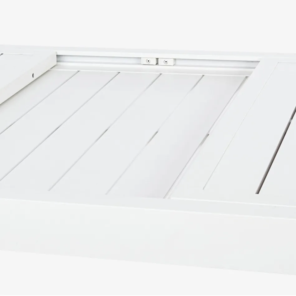 Ausziehbarer Gartentisch bis 240 cm in weißem oder taupefarbenem Aluminium – Franz Viadurini