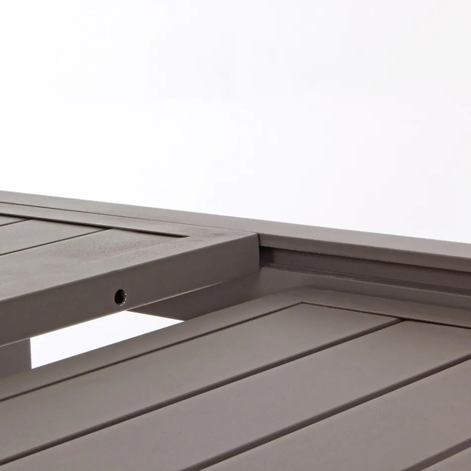 Ausziehbarer Gartentisch bis 240 cm in weißem oder taupefarbenem Aluminium – Franz Viadurini