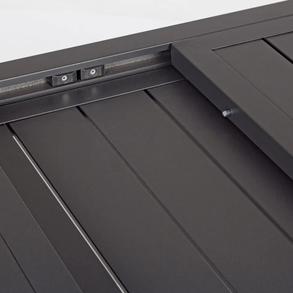 Ausziehbarer Gartentisch bis 240 cm in weißem oder taupefarbenem Aluminium – Franz Viadurini