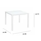 Gartentisch mit Gestell aus lackiertem Aluminium und Glasplatte - Salim Viadurini