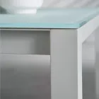 Gartentisch mit Gestell aus lackiertem Aluminium und Glasplatte - Salim Viadurini