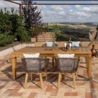 Gartentisch mit Struktur aus gebürstetem Naturteak - Artes Viadurini