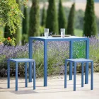 Rechteckiger Gartentisch aus verzinktem Stahl Made in Italy - Azul Viadurini