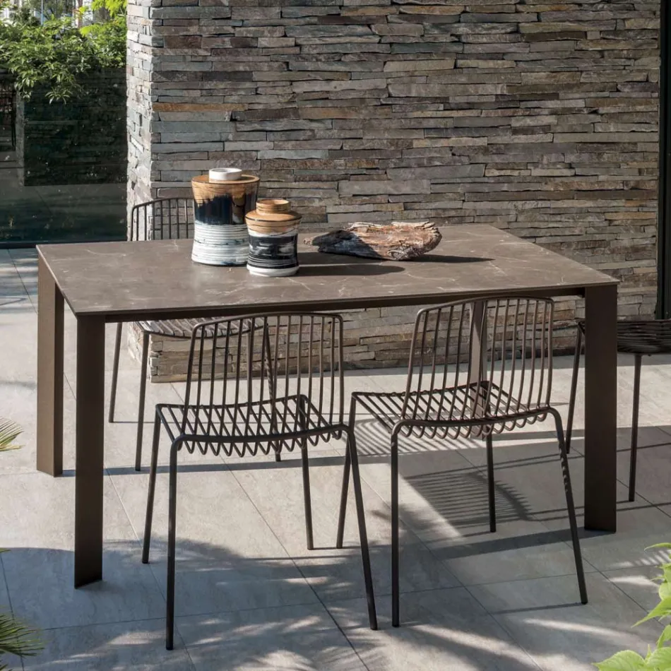 HPL-Gartentisch mit Aluminiumstruktur Made in Italy - Carl Viadurini