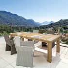 Gartentisch in Design Teakholz, 8 Sitze Homemotion - Hunter Viadurini