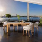 Gartentisch aus natürlichem Teakholz und Keramikplatte - Artes Viadurini