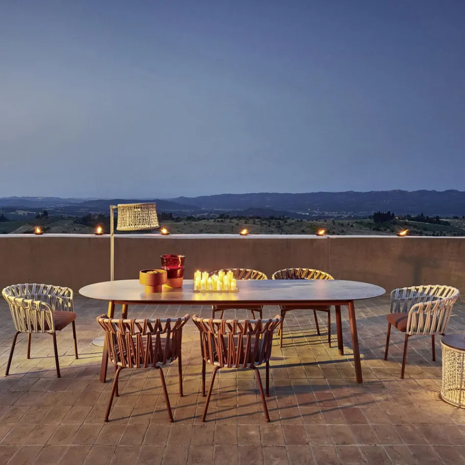 Gartentisch Farbige HPL-Platte Made in Italy - Emma von Varaschin Viadurini