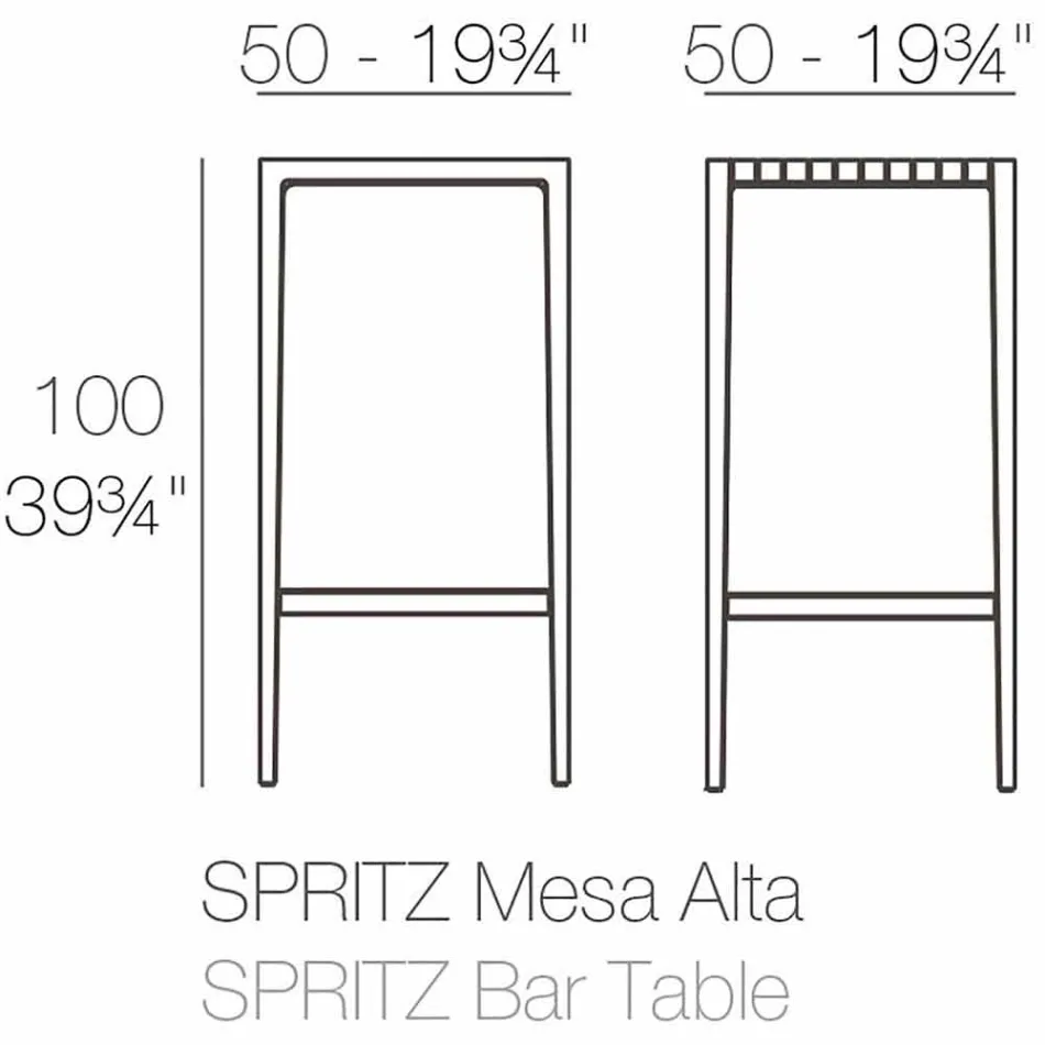Spritz Gartentisch von Vondom aus Polypropylen und Fiberglas Viadurini