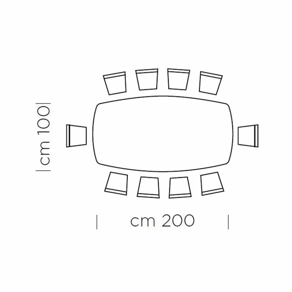 Tonnenförmiger Esstisch mit furnierter Platte, hergestellt in Italien – Settimmio Viadurini