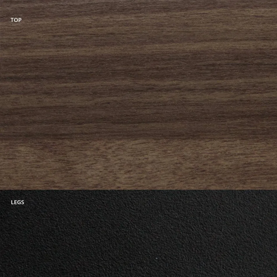 Tonnenförmiger Esstisch aus Laminat in Holzoptik, hergestellt in Italien – Cave Viadurini