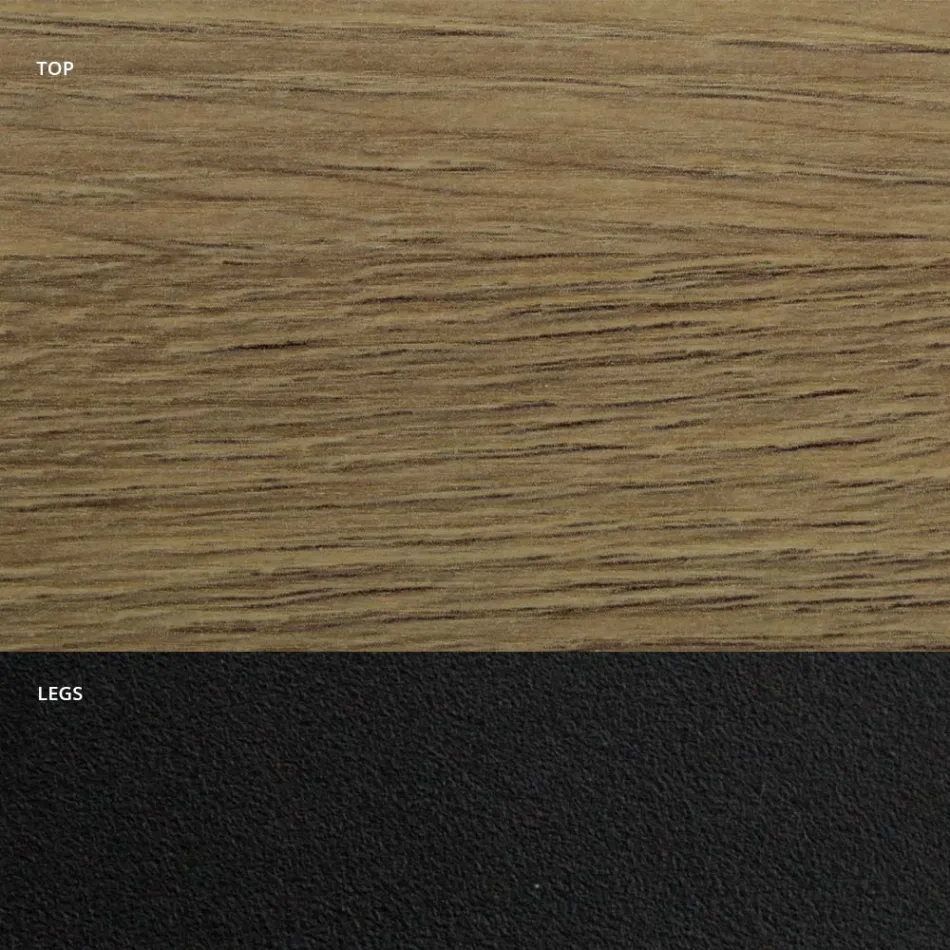 Tonnenförmiger Esstisch aus Laminat in Holzoptik, hergestellt in Italien – Cave Viadurini