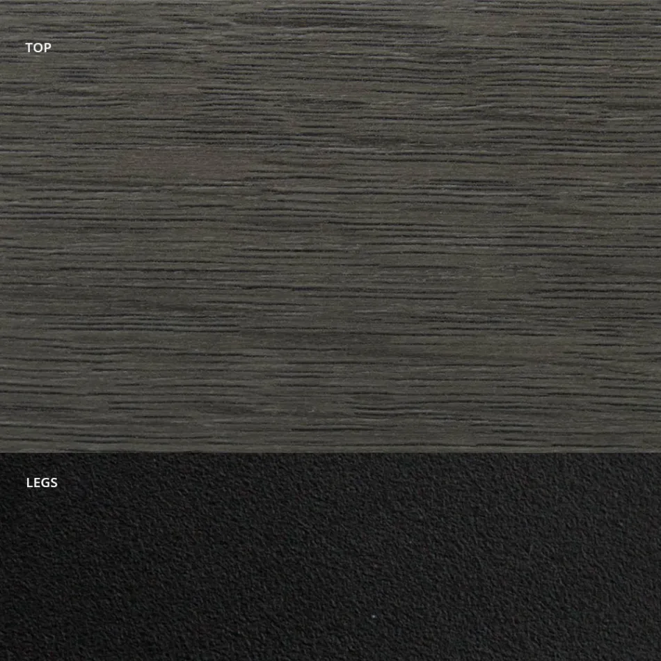 Tonnenförmiger Esstisch aus Laminat in Holzoptik, hergestellt in Italien – Cave Viadurini