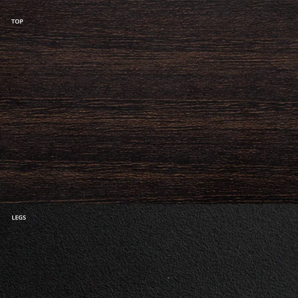 Tonnenförmiger Esstisch aus Laminat in Holzoptik, hergestellt in Italien – Cave Viadurini