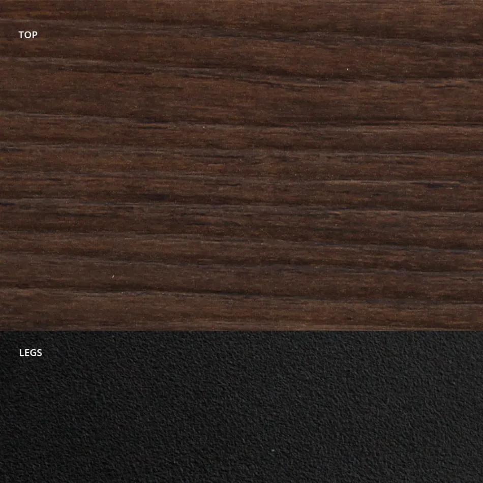 Tonnenförmiger Esstisch aus Laminat in Holzoptik, hergestellt in Italien – Cave Viadurini