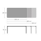 Ausziehbarer Esstisch im Freien 318 cm aus Aluminium und Steinzeug - Filomena Viadurini