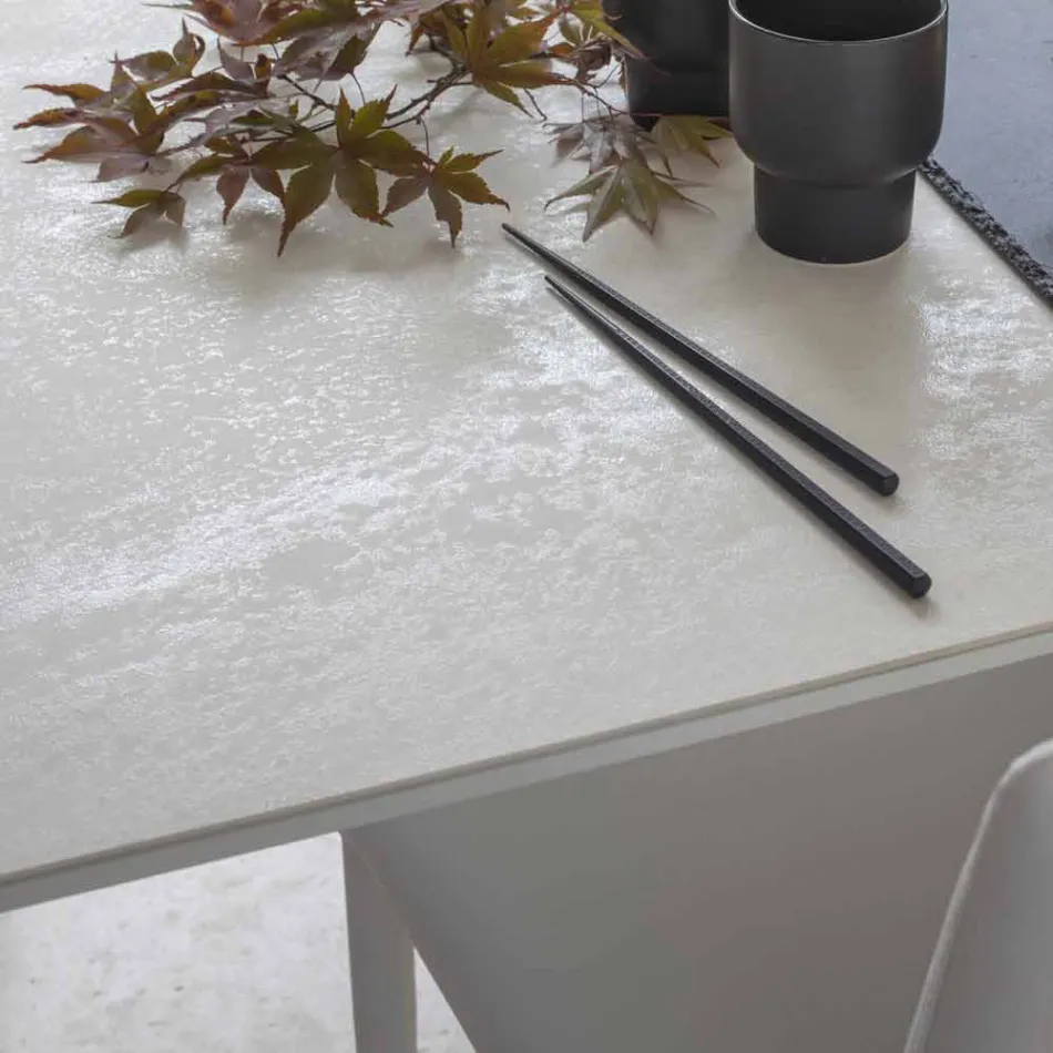 Ausziehbarer Esstisch bis 180 cm aus Keramik Made in Italy - Pitagora Viadurini