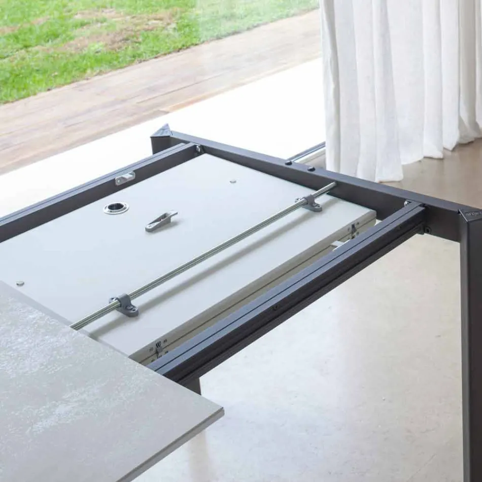 Ausziehbarer Esstisch bis 180 cm aus Keramik Made in Italy - Pitagora Viadurini