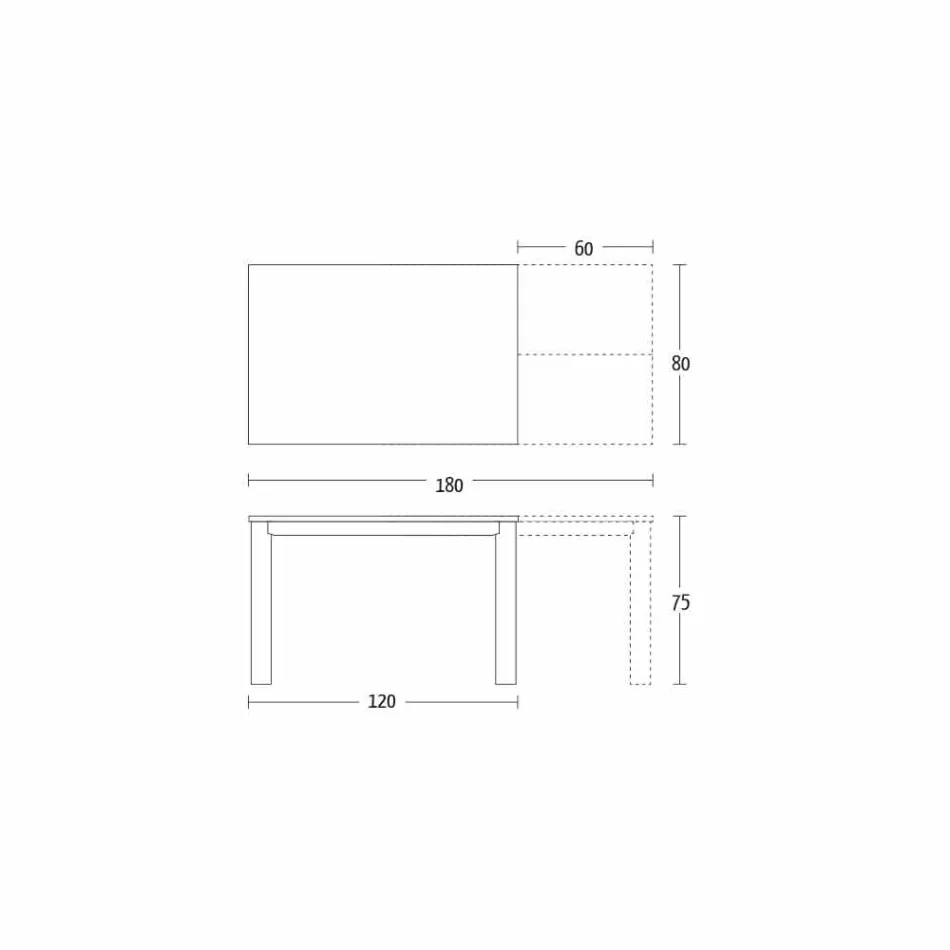 Ausziehbarer Esstisch bis 180 cm aus Keramik Made in Italy - Pitagora Viadurini