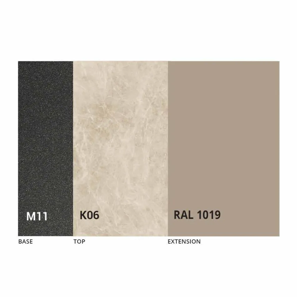 Ausziehbarer Esstisch bis 180 cm aus Keramik Made in Italy - Pitagora Viadurini