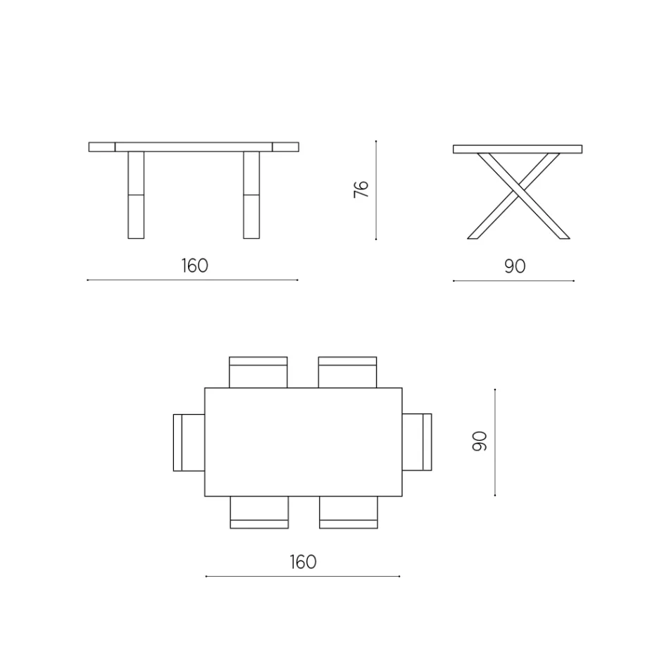 Esstisch ausziehbar auf 260 cm Moderne Betonoptik - Lenova Viadurini