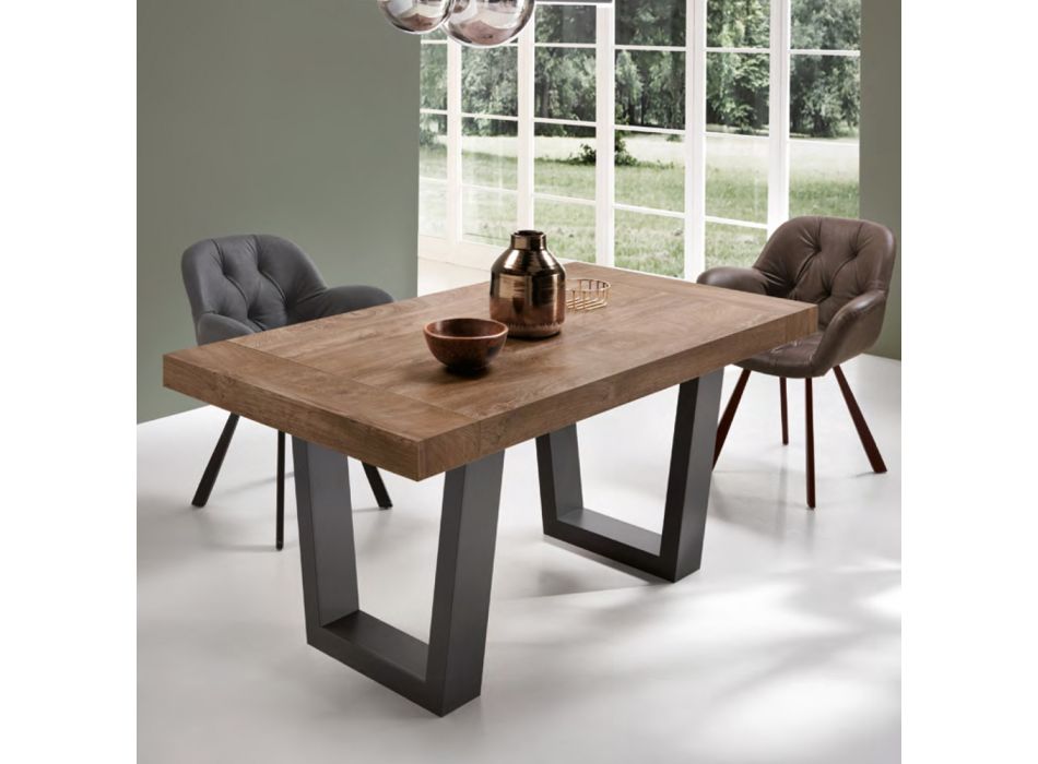 Ausziehbarer Esstisch bis 260 cm aus Laminat Made in Italy - Tiferno Viadurini