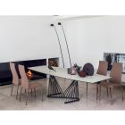 Esstisch ausziehbar bis 290 cm in Metall- und Keramikplatte - Ricolo Viadurini