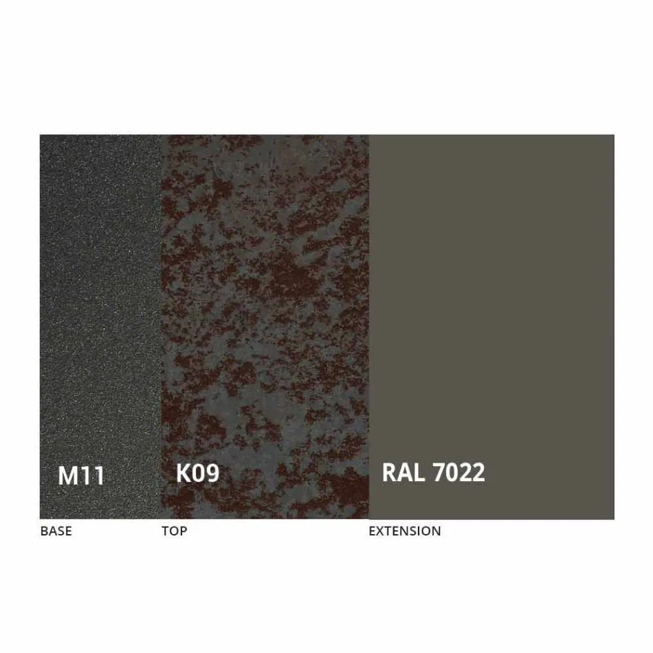 Ausziehbarer Esstisch bis 298 cm in Metall- und Keramikplatte - Anaconda Viadurini