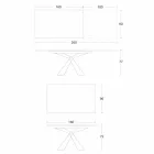 Ausziehbarer Esstisch bis 298 cm in Metall- und Keramikplatte - Anaconda Viadurini