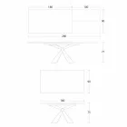 Ausziehbarer Esstisch bis 298 cm in Metall- und Keramikplatte - Anaconda Viadurini