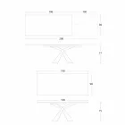 Ausziehbarer Esstisch bis 298 cm in Metall- und Keramikplatte - Anaconda Viadurini