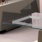 Esstisch ausziehbar bis 300 cm in Holz und Glasplatte - Bedrio Viadurini