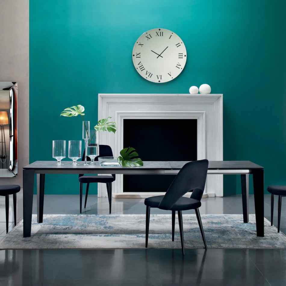 Ausziehbarer Esstisch auf 325 cm aus Laminat, hergestellt in Italien – Siebziger Viadurini