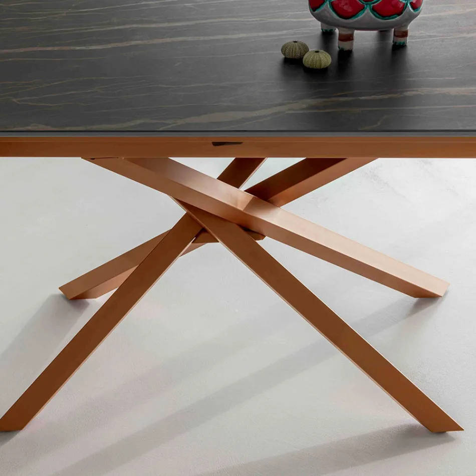 Ausziehbarer Esstisch mit Metallrahmen Made in Italy - Elastic Viadurini