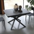 Ausziehbarer Esstisch mit Metallstruktur, hergestellt in Italien – elastisch