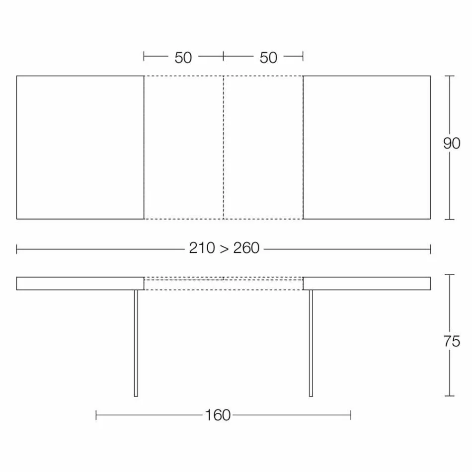 Ausziehbarer Esstisch Bis zu 280 cm aus Holz und Glas Made in Italy - Focus Viadurini