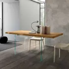 Ausziehbarer Esstisch Bis zu 280 cm aus Holz und Glas Made in Italy - Focus Viadurini