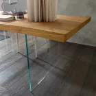 Ausziehbarer Esstisch Bis zu 280 cm aus Holz und Glas Made in Italy - Focus Viadurini