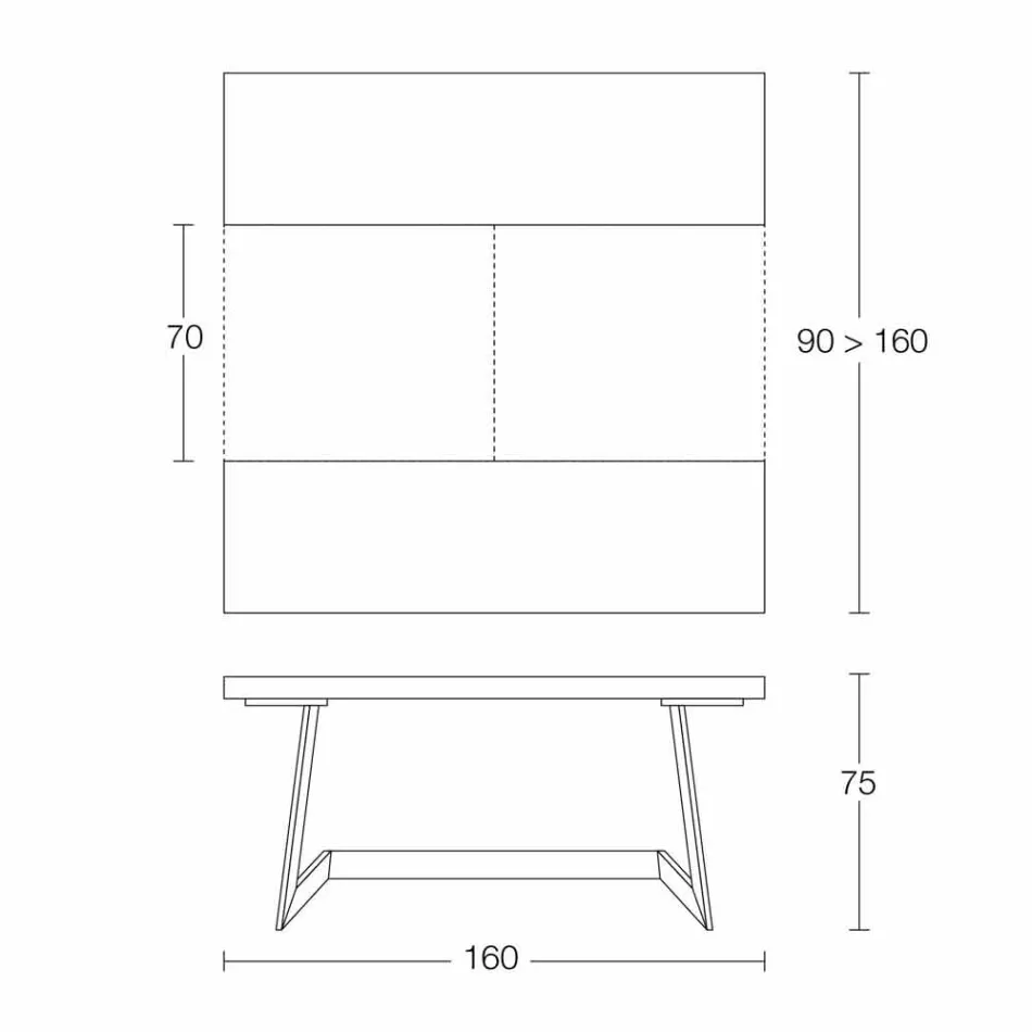 Ausziehbarer Esstisch Bis zu 160 cm aus Holz Made in Italy - Eugenia Viadurini