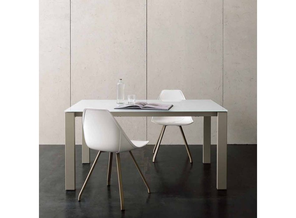 Ausziehbarer Esstisch Bis zu 204 cm in Made in Italy Crystal - Palladio