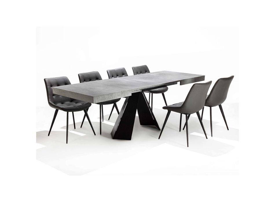 Ausziehbarer Esstisch Bis zu 220 cm mit Melaminholzplatte - Amiro Viadurini