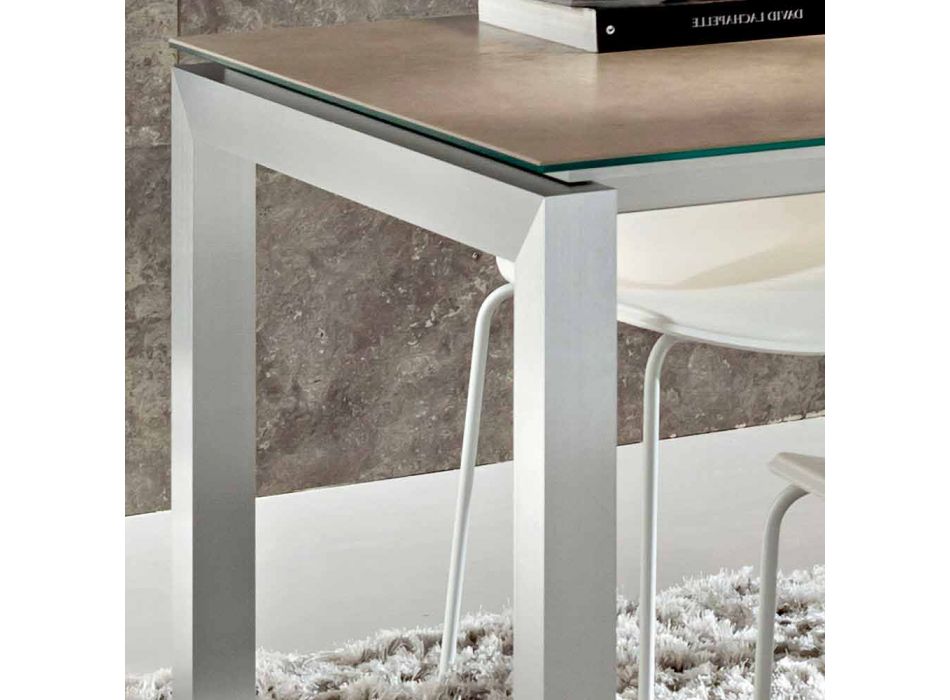 Ausziehbarer Esstisch bis 240 cm aus Laminam Made in Italy - Monolith