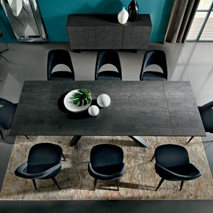 Ausziehbarer Esstisch bis 278 cm aus Laminam, hergestellt in Italien – Settimmio Viadurini